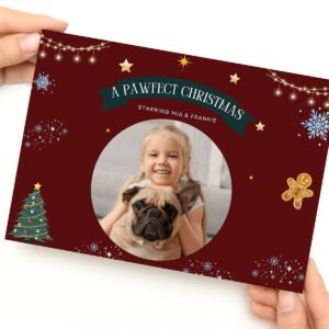 Red and White Elegant Modern Merry Christmas Card-BD-CHR-004